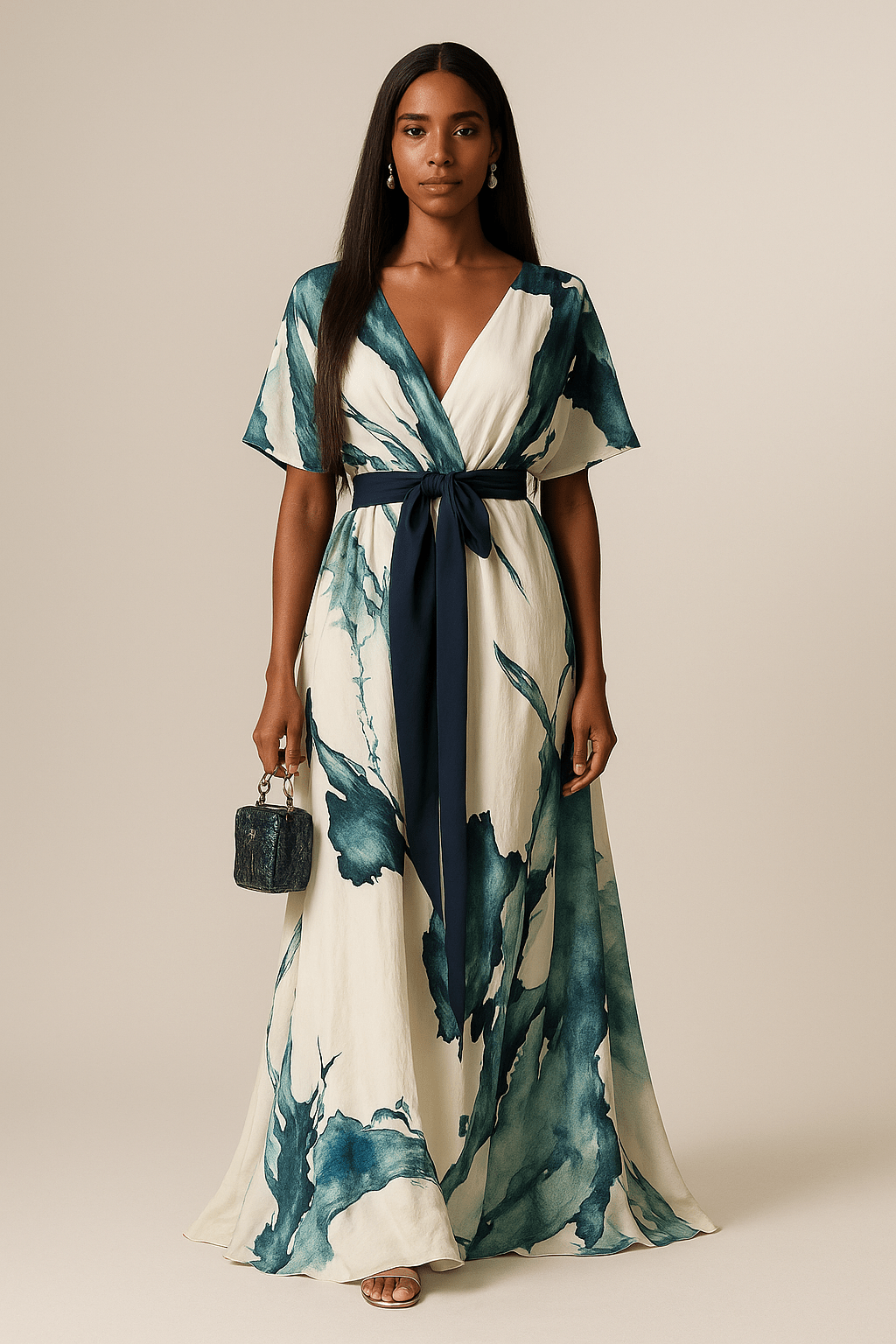 Dione – Watercolor Print Maxi Dress