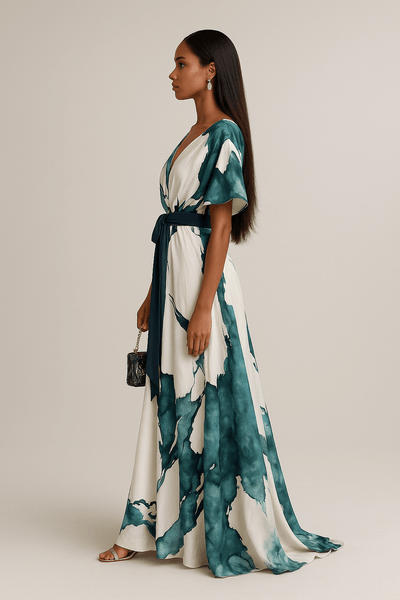 Dione – Watercolor Print Maxi Dress