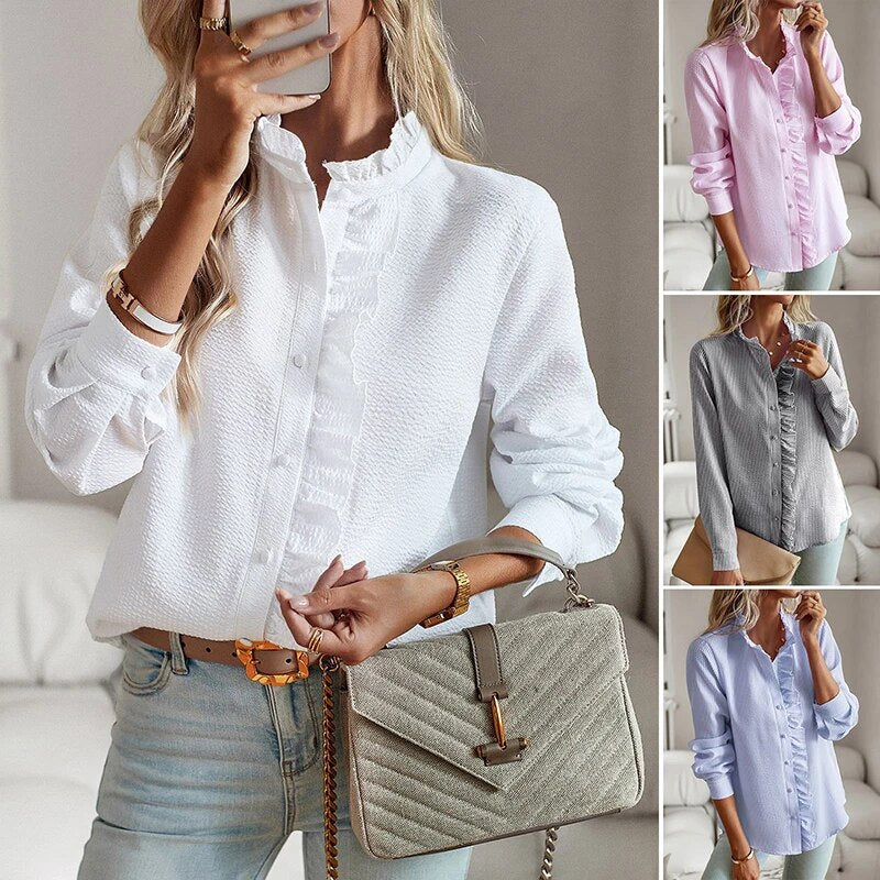 Sofia – Ruffle Long Sleeve Shirt