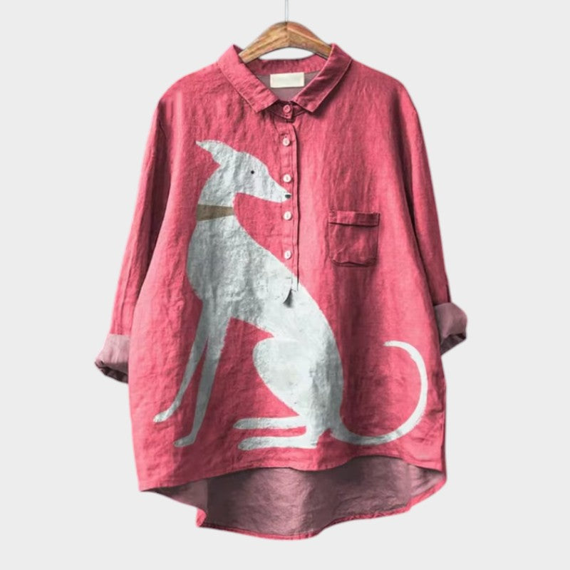 Palmira – Oversized shirt with playful dog print