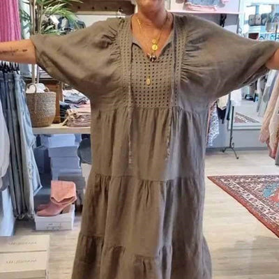 Berenice - V-Neck Lace Up Dress