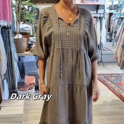 Berenice - V-Neck Lace Up Dress