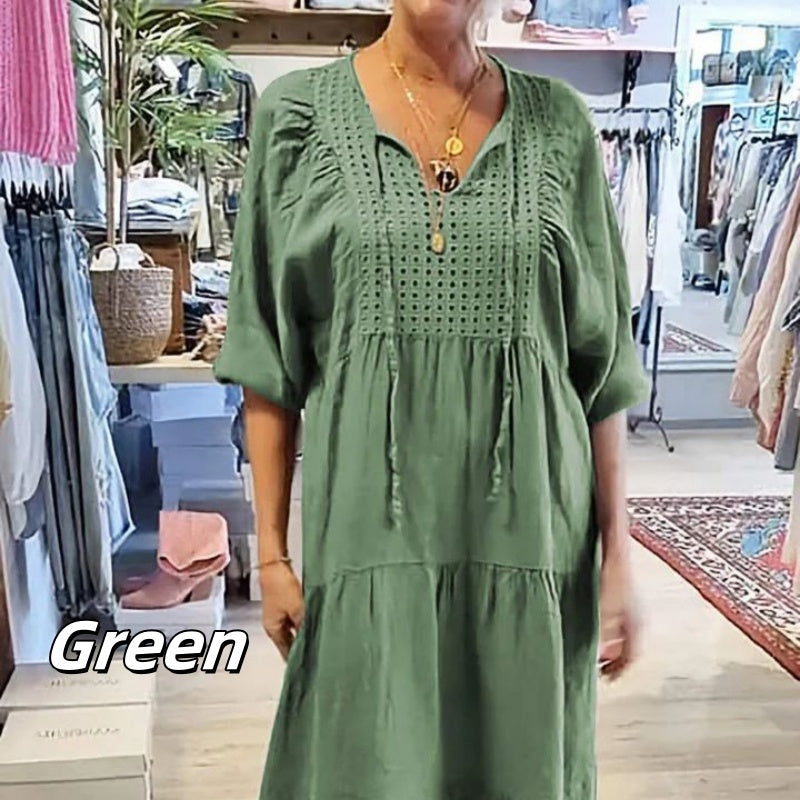 Berenice - V-Neck Lace Up Dress