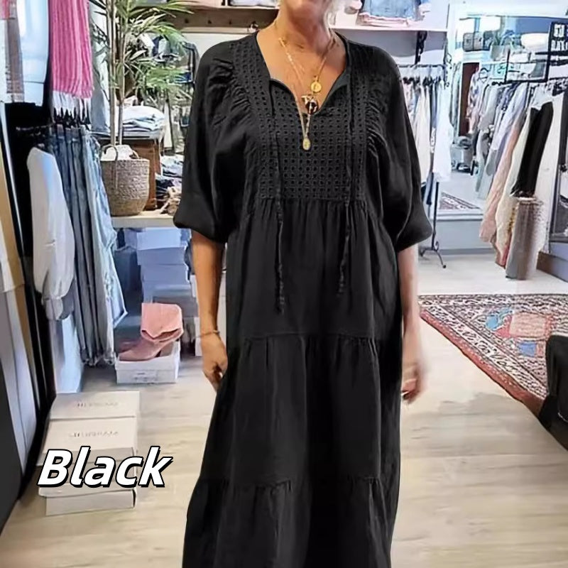 Berenice - V-Neck Lace Up Dress