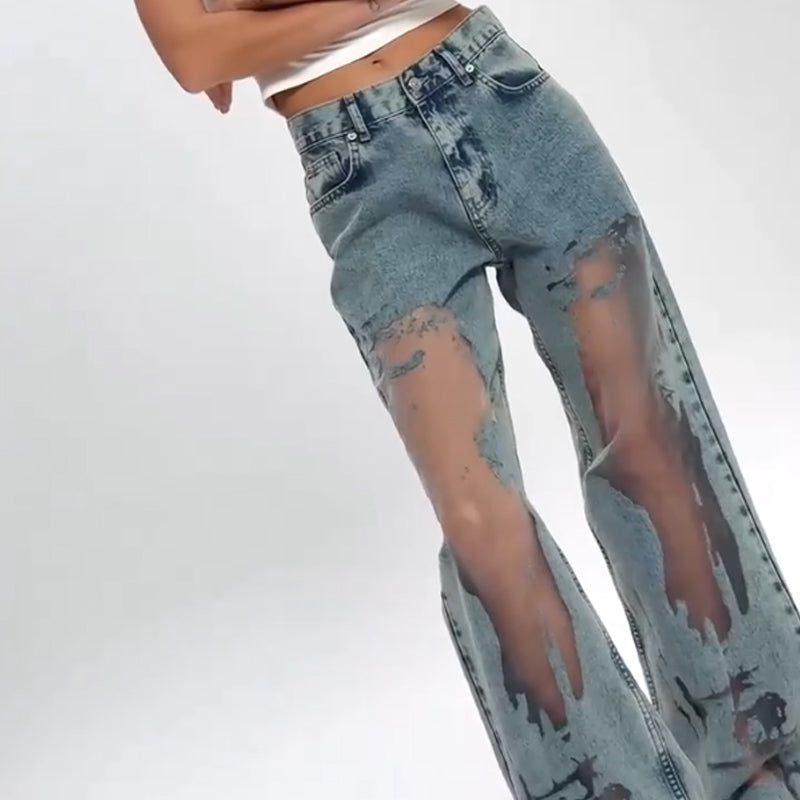 Lisa - Patchwork Denim Pants