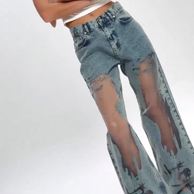 Lisa - Patchwork Denim Pants