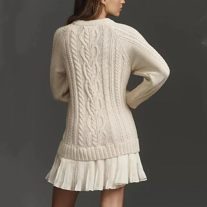 Kalena – Cable Knit Mini Sweater Dress