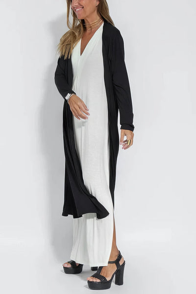Aurora – 2-Piece V-Neck Long Dress & Cardigan Set