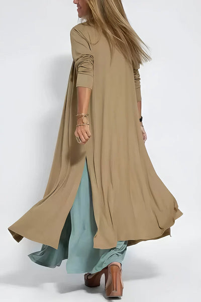Aurora – 2-Piece V-Neck Long Dress & Cardigan Set